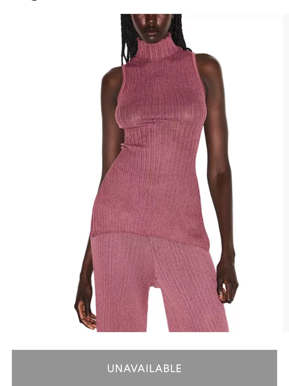 Skims sleeveless sheer mock neck tunic XL in color Beet